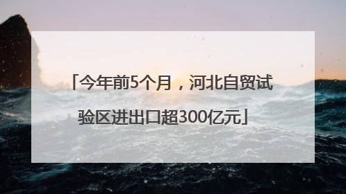 今年前5个月，河北自贸试验区进出口超300亿元