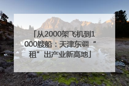 从2000架飞机到1000艘船：天津东疆“租”出产业新高地