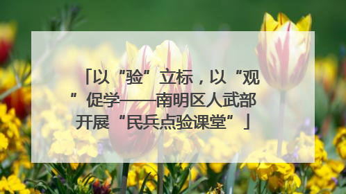 以“验”立标，以“观”促学——南明区人武部开展“民兵点验课堂”