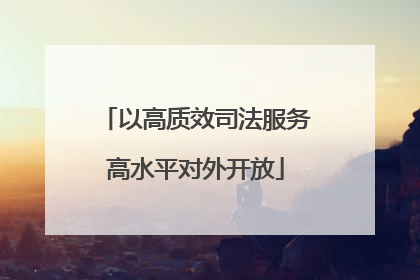 以高质效司法服务高水平对外开放