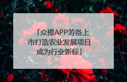 众橙APP筹备上市打造农业发展项目成为行业新标