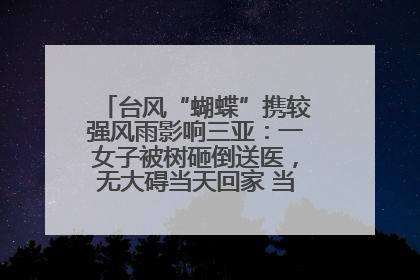 台风“蝴蝶”携较强风雨影响三亚：一女子被树砸倒送医，无大碍当天回家 当地已紧急清障