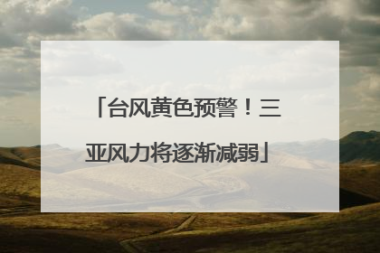 台风黄色预警！三亚风力将逐渐减弱