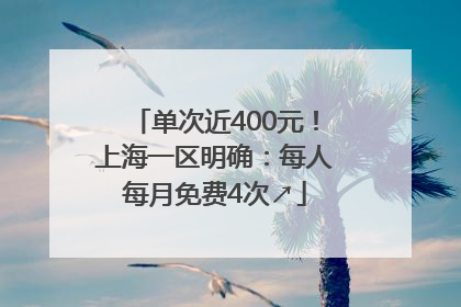 单次近400元！上海一区明确：每人每月免费4次↗