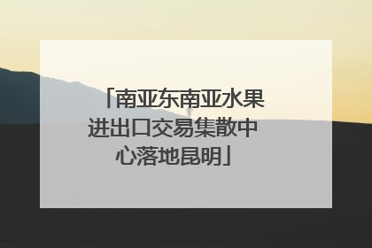 南亚东南亚水果进出口交易集散中心落地昆明