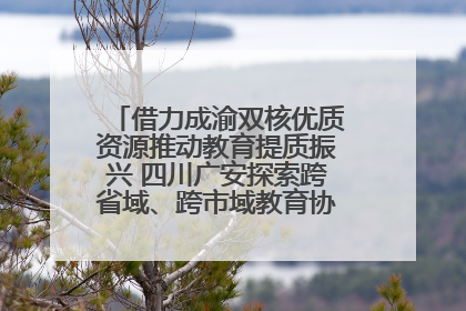 借力成渝双核优质资源推动教育提质振兴 四川广安探索跨省域、跨市域教育协同发展新路径