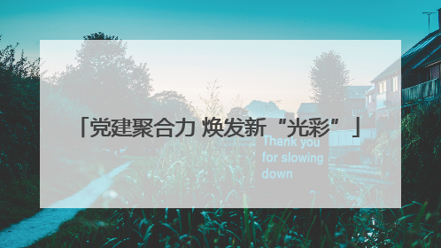 党建聚合力 焕发新“光彩”