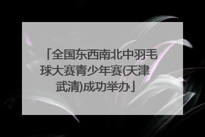 全国东西南北中羽毛球大赛青少年赛(天津武清)成功举办