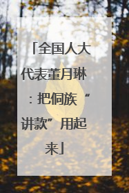 全国人大代表董月琳：把侗族“讲款”用起来