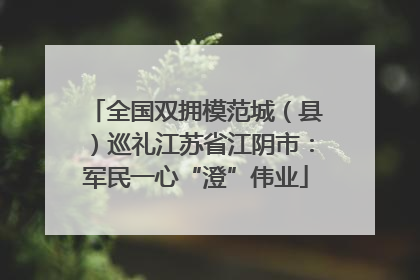 全国双拥模范城（县）巡礼江苏省江阴市：军民一心“澄”伟业