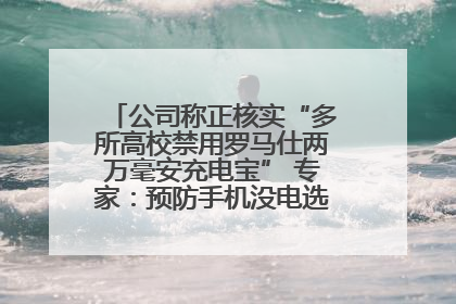 公司称正核实“多所高校禁用罗马仕两万毫安充电宝” 专家：预防手机没电选中等体积产品即可