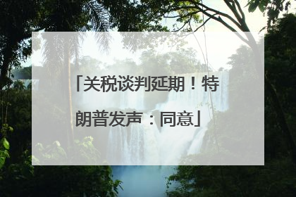 关税谈判延期！特朗普发声：同意