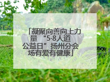 凝聚向善向上力量 “5·8人道公益日”扬州分会场有爱有健康