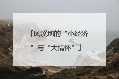 凤溪地的“小经济”与“大情怀”