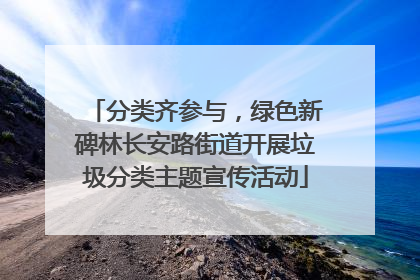 分类齐参与，绿色新碑林长安路街道开展垃圾分类主题宣传活动