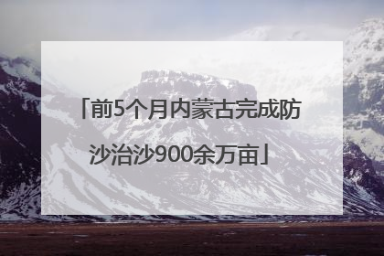 前5个月内蒙古完成防沙治沙900余万亩