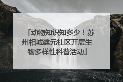 动物知识知多少！苏州相城建元社区开展生物多样性科普活动