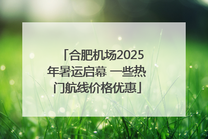 合肥机场2025年暑运启幕 一些热门航线价格优惠