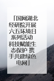国网湖北经研院开展六五环境日系列活动 科技赋能生态保护 携手共建绿色电网