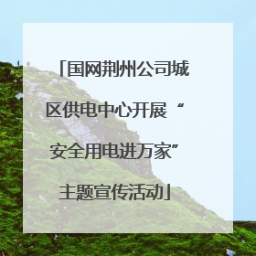 国网荆州公司城区供电中心开展“安全用电进万家”主题宣传活动