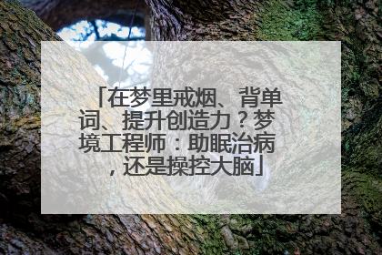 在梦里戒烟、背单词、提升创造力？梦境工程师：助眠治病，还是操控大脑