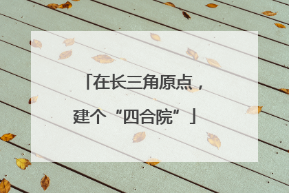 在长三角原点，建个“四合院”