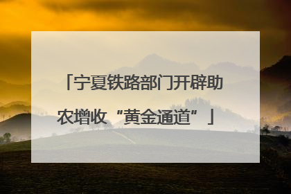 宁夏铁路部门开辟助农增收“黄金通道”