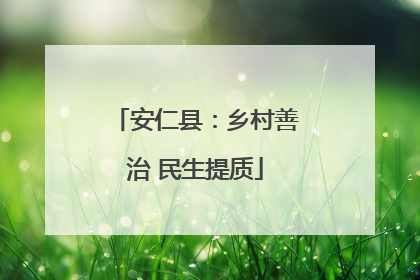 安仁县：乡村善治 民生提质