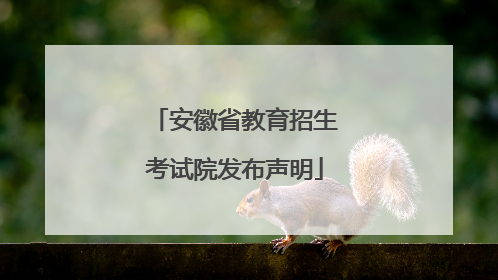 安徽省教育招生考试院发布声明