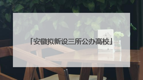 安徽拟新设三所公办高校