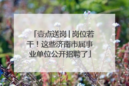 壹点送岗│岗位若干！这些济南市属事业单位公开招聘了