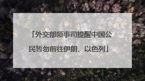 外交部领事司提醒中国公民暂勿前往伊朗、以色列