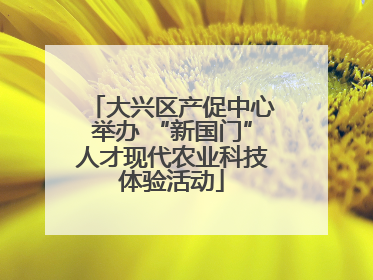 大兴区产促中心举办 “新国门”人才现代农业科技体验活动
