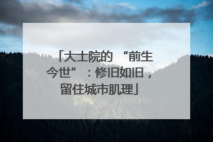 大士院的 “前生今世”：修旧如旧，留住城市肌理