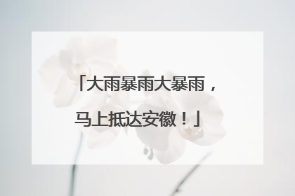 大雨暴雨大暴雨，马上抵达安徽！