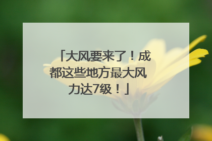 大风要来了！成都这些地方最大风力达7级！