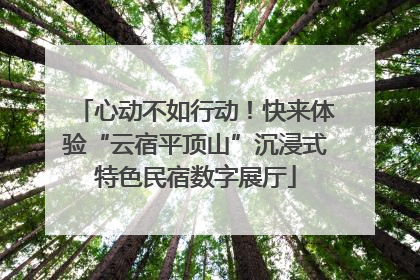 心动不如行动！快来体验“云宿平顶山”沉浸式特色民宿数字展厅