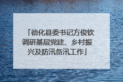 德化县委书记方俊钦调研基层党建、乡村振兴及防汛备汛工作