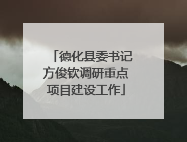 德化县委书记方俊钦调研重点项目建设工作