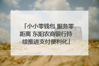 小小零钱包 服务零距离 东阳农商银行持续推进支付便利化