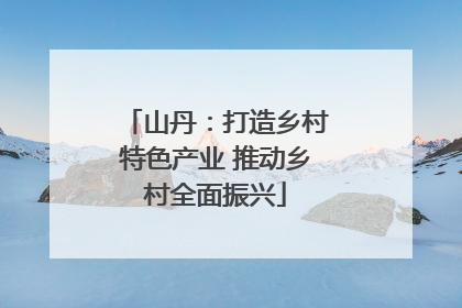 山丹：打造乡村特色产业 推动乡村全面振兴