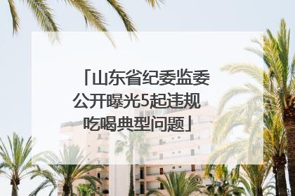 山东省纪委监委公开曝光5起违规吃喝典型问题