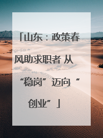 山东：政策春风助求职者 从“稳岗”迈向“创业”