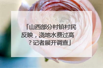 山西部分村镇村民反映，浇地水费过高？记者展开调查