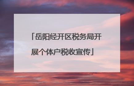 岳阳经开区税务局开展个体户税收宣传