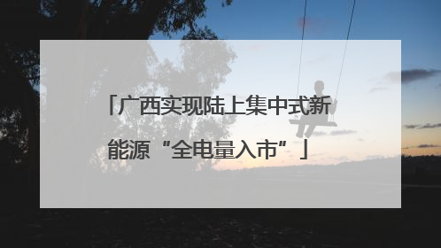 广西实现陆上集中式新能源“全电量入市”