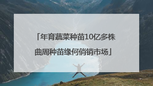 年育蔬菜种苗10亿多株 曲周种苗缘何俏销市场