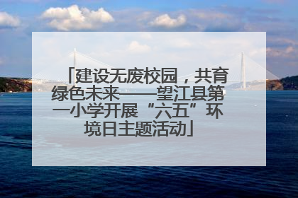 建设无废校园，共育绿色未来——望江县第一小学开展“六五”环境日主题活动