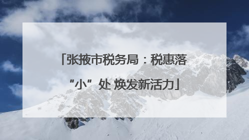 张掖市税务局：税惠落“小”处 焕发新活力