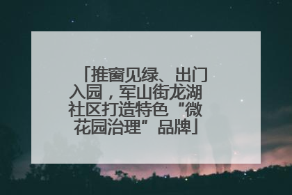 推窗见绿、出门入园，军山街龙湖社区打造特色“微花园治理”品牌